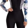 Women's One Piece Long Sleeve Rash Guard Knee High Bathing Suits Swimsuit Sport Surfing Wear Athletic Swimwear