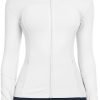 Workout Jackets for Women Full Zip Athletic Running Track Jacket with Pockets Slim Fit Yoga Jacket with Thumb Holes