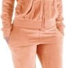 5130qMP1g4L._AC_SL1200 Womens Jogging Suits Sets Running Velour Outfit Zipper Warm Up 2 Pieces Hoodie and Pant Tracksuit