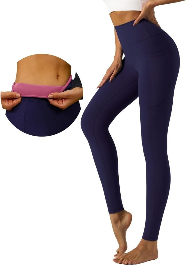 Womens Yoga Leggings Tummy Control Yoga Pants with Pockets High Waist Buttery Soft Workout Leggings