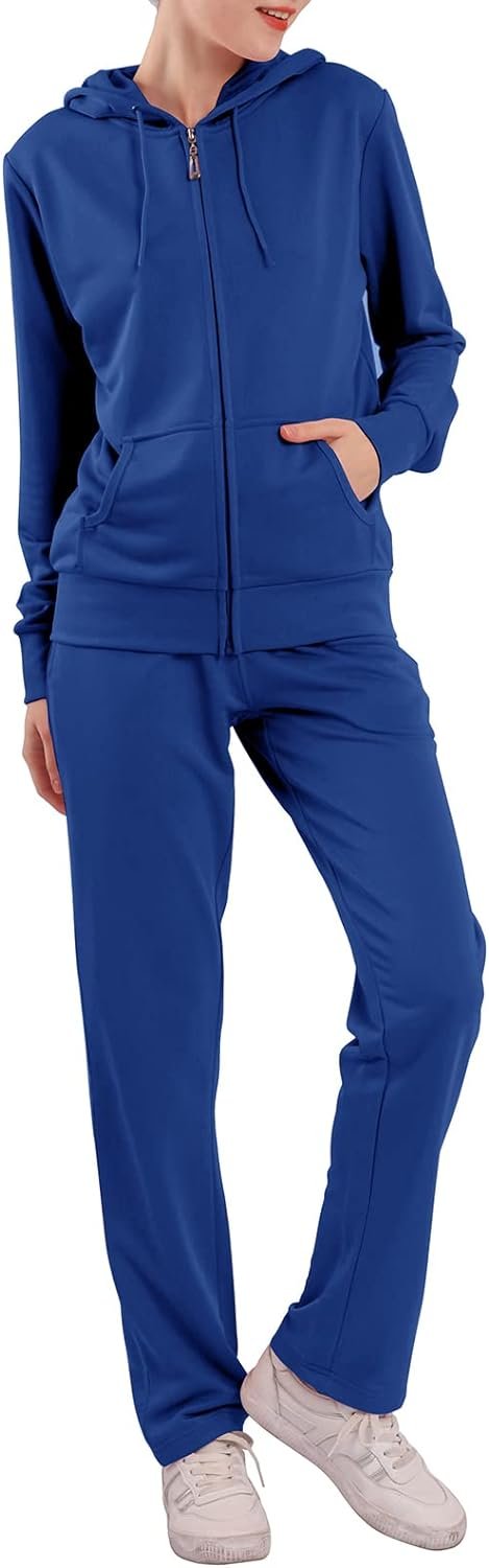 Womens Sweatsuits Set 2 Piece Jogging Suits Zip Hoodie Sweatpants Tracksuit Training Outfits