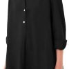 Women's Tunic Mini Shirt Dress Cotton Long Sleeve Ruffle Hem Dress Button Up Shift Chambray Dresses