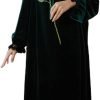 Women's Long Sleeve Nightgown Velvet Sleep Dress Ruffle Crew Neck Mid-length Nightdress