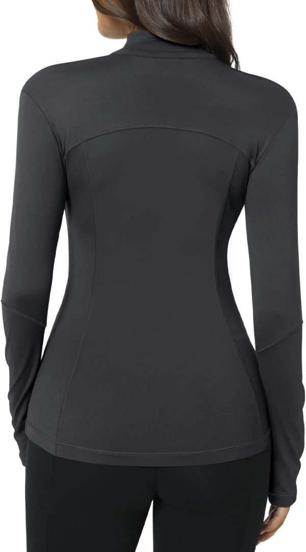 Workout Jackets for Women Full Zip Athletic Running Track Jacket with Pockets Slim Fit Yoga Jacket with Thumb Holes