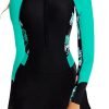 Women's One Piece Long Sleeve Rash Guard Knee High Bathing Suits Swimsuit Sport Surfing Wear Athletic Swimwear