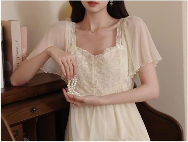 51PSh0NiwML._AC_SL1000 Womens Princess Nightdress Sleepwear PJS Lounger Babydoll Chemises Sleepshirt Nighties