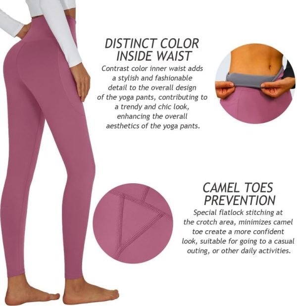 Womens Yoga Leggings Tummy Control Yoga Pants with Pockets High Waist Buttery Soft Workout Leggings