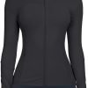 Workout Jackets for Women Full Zip Athletic Running Track Jacket with Pockets Slim Fit Yoga Jacket with Thumb Holes