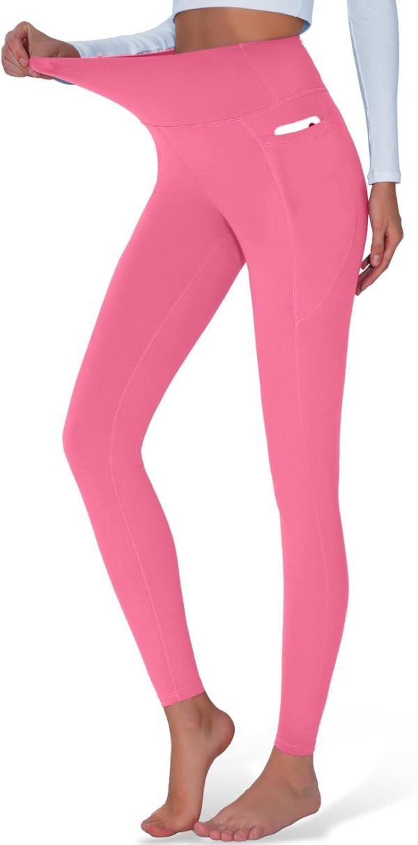 High Waisted Yoga Pants with Pockets, Tummy Control Workout Athletic Yoga Leggings for Women