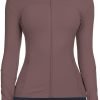 Workout Jackets for Women Full Zip Athletic Running Track Jacket with Pockets Slim Fit Yoga Jacket with Thumb Holes