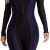 Women's One Piece Long Sleeve Rash Guard Knee High Bathing Suits Swimsuit Sport Surfing Wear Athletic Swimwear