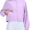 UPF 50+ Workout Jackets for Women Athletic Zip Up Running Jacket Sun Protection Lightweight UPF Cropped Jacket