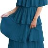 Women's Off The Shoulder Ruffles Summer Valentines Day Loose Casual Chiffon Long Party Beach Maxi Dress