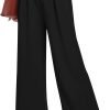 Women's Wide Leg Dress Pants High Elastic Waisted in The Back Business Work Causal Trousers Long Straight Suit Pants