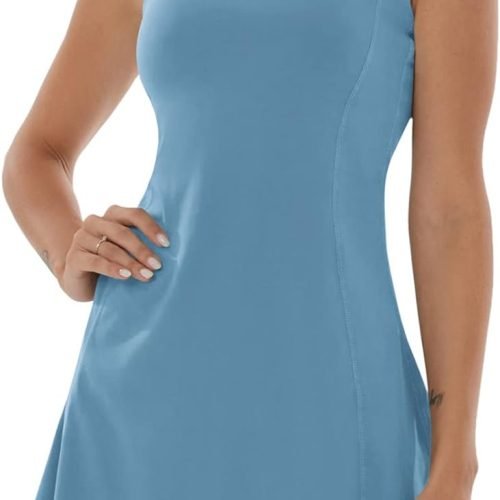 Tennis Dress for Women Workout Dress with Built-in Bra & Shorts Pockets Athletic Dress for Exercise Golf Dresses