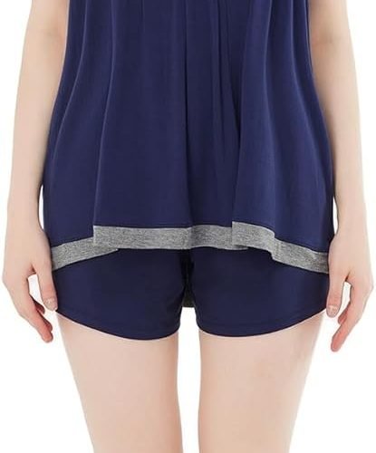Pajamas-Set Womens-Bamboo Soft-Sleepwear Vest-Shorts - Super Soft Pjs Set