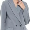 Women's Casual Long Sleeve Lapel Oversized Button Work Office Blazer Suit Jacket