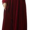 Women's Long Sleeve Nightgown Velvet Sleep Dress Ruffle Crew Neck Mid-length Nightdress