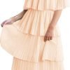 Women's Off The Shoulder Ruffles Summer Valentines Day Loose Casual Chiffon Long Party Beach Maxi Dress
