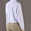 UPF 50+ Workout Jackets for Women Athletic Zip Up Running Jacket Sun Protection Lightweight UPF Cropped Jacket