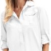 Women's Quick Dry Sun UV Protection Convertible Long Sleeve Safari Shirts for Hiking Camping Fishing Sailing