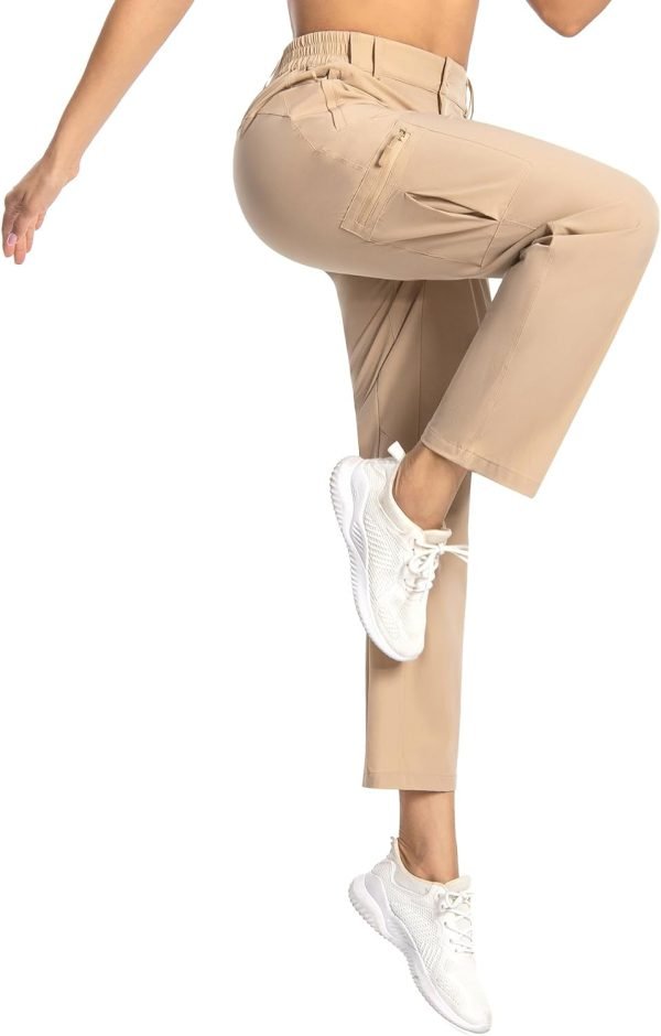 Womens Cargo Hiking Pants - Travel Lightweight Water Resistant 4 Pockets Casual Quick Dry Athletic Climbing Pants