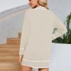 Pink Queen Women's V Neck Long Sleeve Mini Dress Elegant Button Down Open Front Color Block Knit Sweater Cardiagns with Belt
