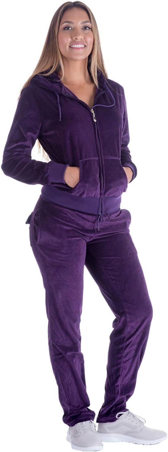 614uZpoMCWL._AC_SL1500 Womens Jogging Suits Sets Running Velour Outfit Zipper Warm Up 2 Pieces Hoodie and Pant Tracksuit