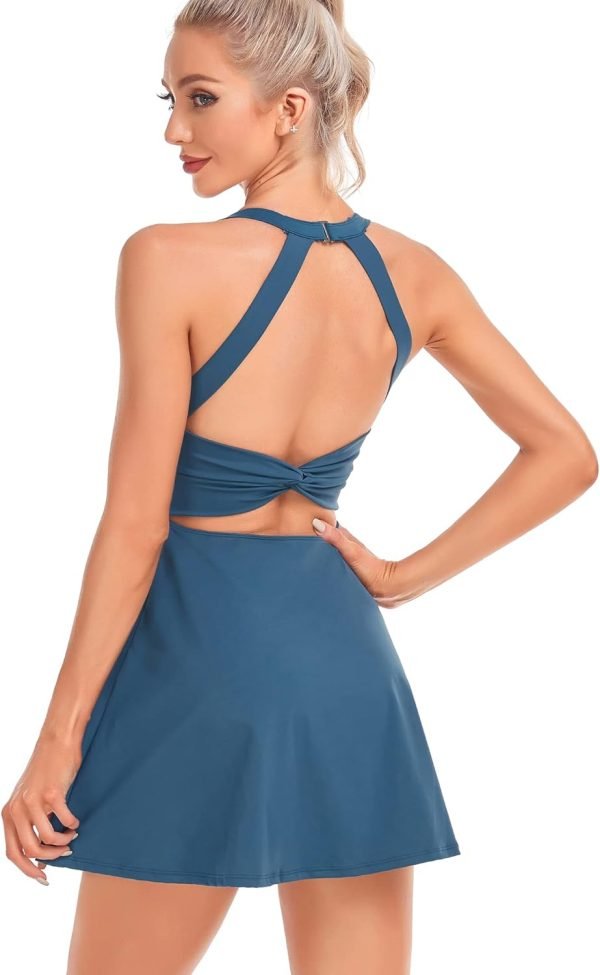 Womens Tennis Dress with Built in Shorts and Bra Workout Dress Golf Athletic Dress for Women