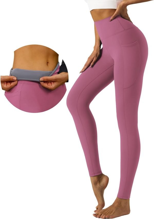 Womens Yoga Leggings Tummy Control Yoga Pants with Pockets High Waist Buttery Soft Workout Leggings