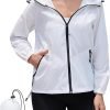 Rain Jacket Women Waterproof Lightweight Jacket With Hood Packable Raincoat with Pockets S-XXL