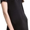Women's Silk Nightgown Short Sleeve Pure Mulberry Silk Sleepshirt Scoop Neck Nightshirt Sleepwear