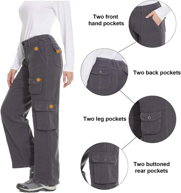 Women's Hiking Cargo Pants Joggers Cotton Casual Military Army Combat Work Pants with 7 Pockets
