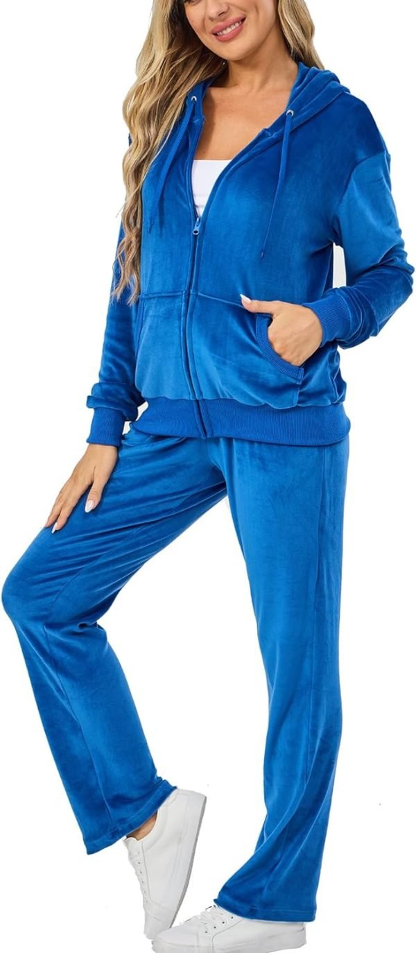 Velour Track Suits for Women Set Fall Sweatsuits 2 Piece