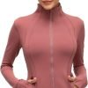 Womens Sports Running Yoga Jacket Slim Fit Full Zip Track Jacket Turtleneck Workout Jacket