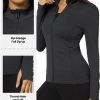 Workout Jackets for Women Full Zip Athletic Running Track Jacket with Pockets Slim Fit Yoga Jacket with Thumb Holes