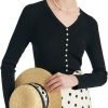 Long Sleeve Crop Tops for Women Trendy Knitted Basic Shirts Business Casual
