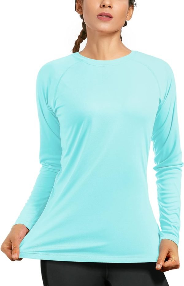 Women's Long Sleeve UPF 50+ UV Sun Protection Shirts Rash Guard Swim T-Shirt/Hoodie Quick Dry for Outdoor Hiking