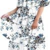 Women's Off The Shoulder Ruffles Summer Valentines Day Loose Casual Chiffon Long Party Beach Maxi Dress