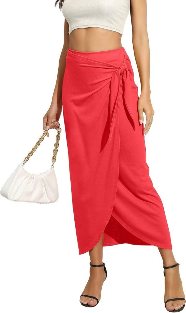 61G1BdFQnVL._AC_SL1500_7a1ad676-43bb-45f7-b66d-6d4208154f88 Women’s Maxi Skirt High Waist Wrap Pencil Long Skirts for Women Slim Boho Draped Front Bodycon Dresses