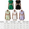 2 Piece Tennis Dress for Women High Waist Pleated Tennis Skirt with Shorts Short Sleeve Crop Golf Workout Skirts Sets