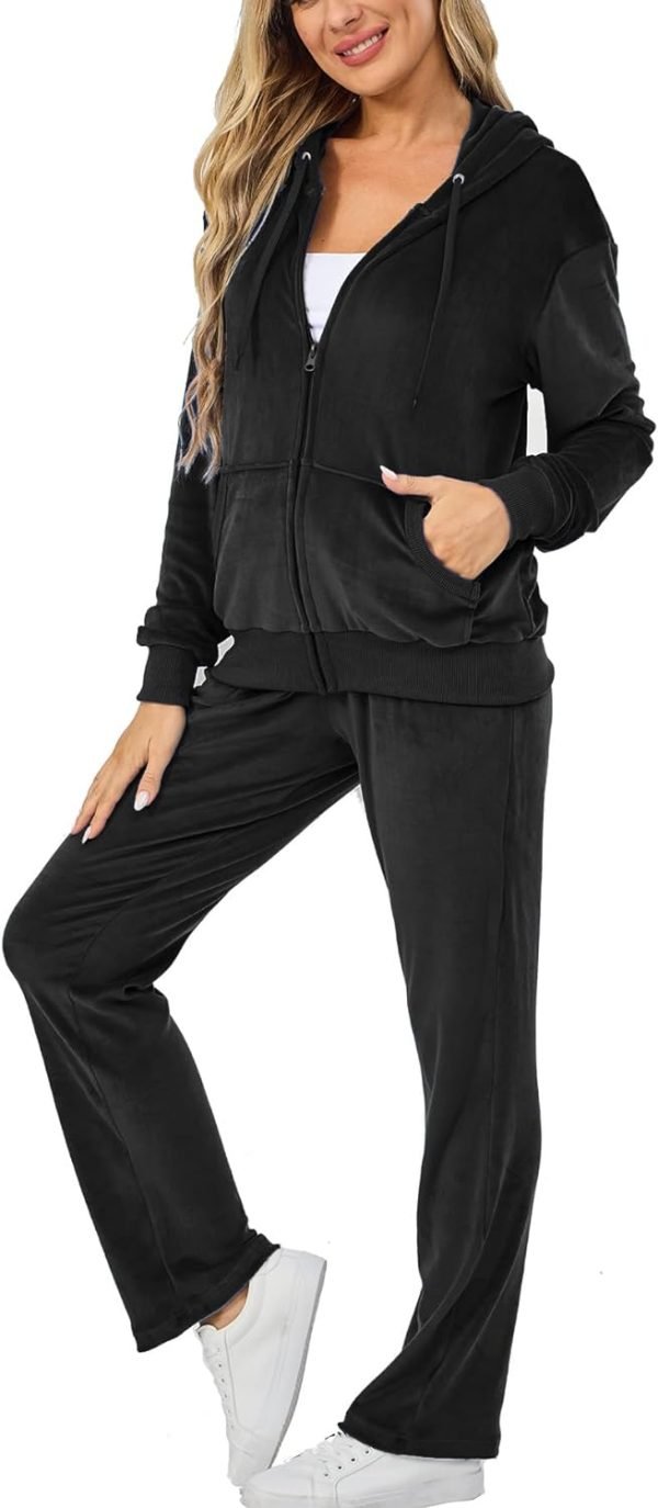 Velour Track Suits for Women Set Fall Sweatsuits 2 Piece