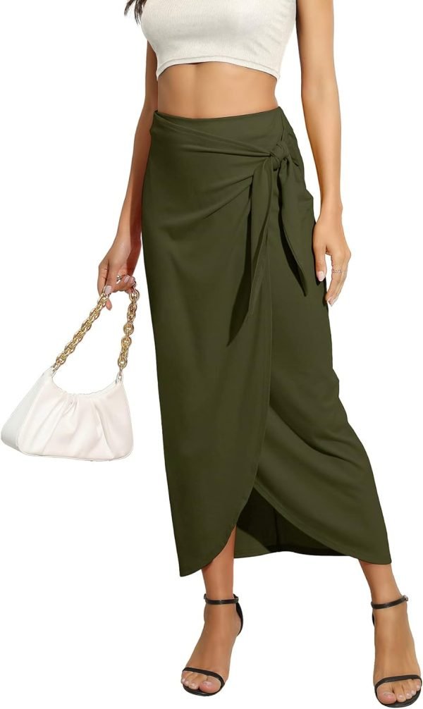 61IPBYsEIVL._AC_SL1500_bd767775-45b5-4c90-a5b9-ff41953cbc75 Women’s Maxi Skirt High Waist Wrap Pencil Long Skirts for Women Slim Boho Draped Front Bodycon Dresses