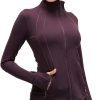 Womens Sports Running Yoga Jacket Slim Fit Full Zip Track Jacket Turtleneck Workout Jacket