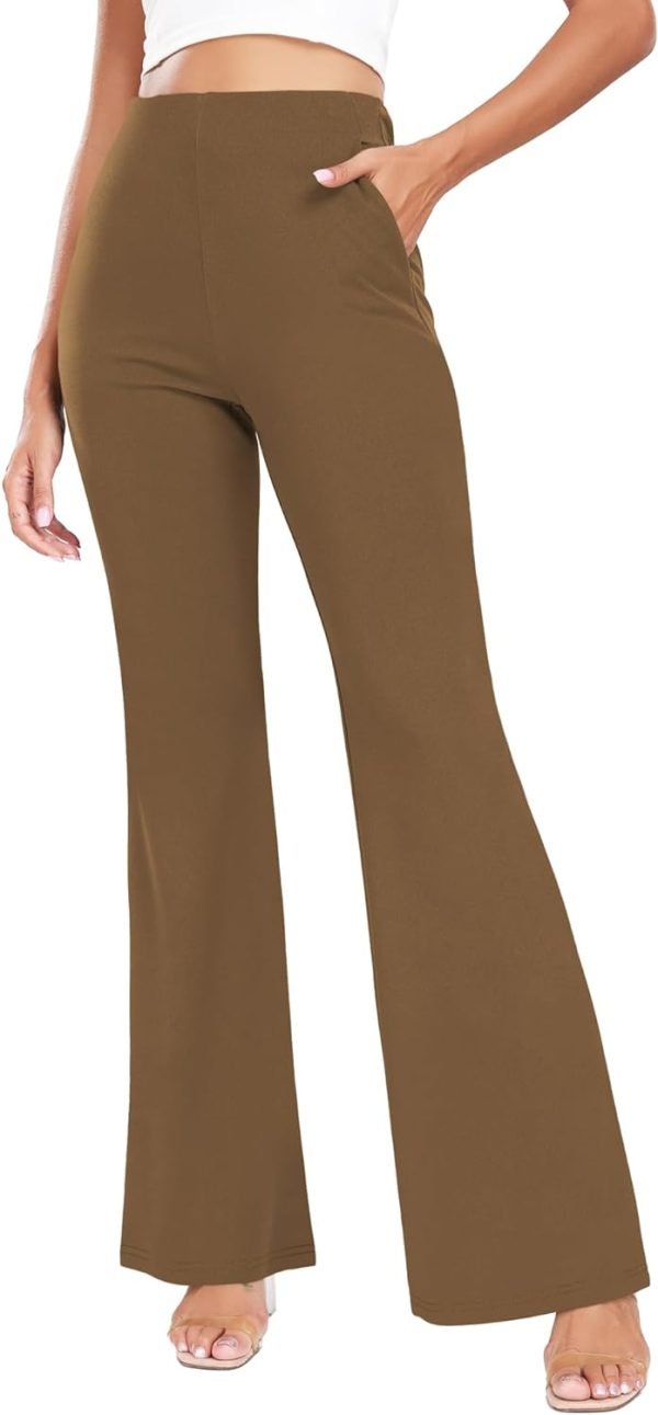 Women's High Waist Casual Wide Leg Pants, Button Dress Pants for Women, Work Pants with Pockets for Women Office.
