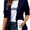 Womens Casual Blazers Long Sleeve Lapel Button Slim Work Office Blazer Jacket