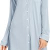 Womens Bamboo Viscose Sleep Shirt Long Sleeve Button Down Nightgowns Boyfriend Nightshirt S-XXL