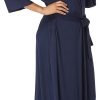 Womens Soft Long Kimono Robes Lightweight Full Length Knit Bathrobe With Pockets Ladies Casual Dressing Gown