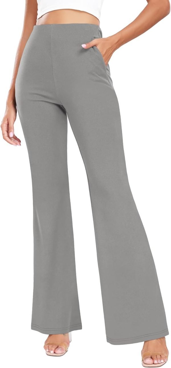 Women's High Waist Casual Wide Leg Pants, Button Dress Pants for Women, Work Pants with Pockets for Women Office.