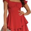 Women Graduation Dress Spaghetti Straps Sleeveless Short Dresses Y2k Low Cut Bodycon Going Out A-Line Mini Dress